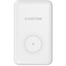 CANYON powerbanka PB-1001B PD&QC3.0,10 000mAh,Qi&AppleMagSafe,In 5/9V (Lightning/USB-C),Out 5/9/12V (USB-A+USB-C),bílá